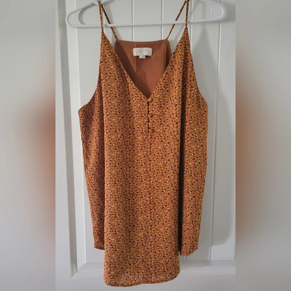 LOFT Orange Floral Sleeveless Camisole Top Meduim - Picture 1 of 5